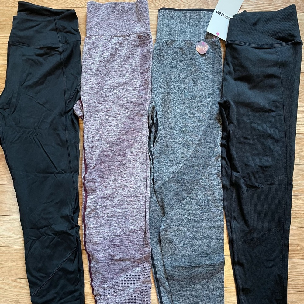 Four Large PINK/VS Never Worn Leggings!